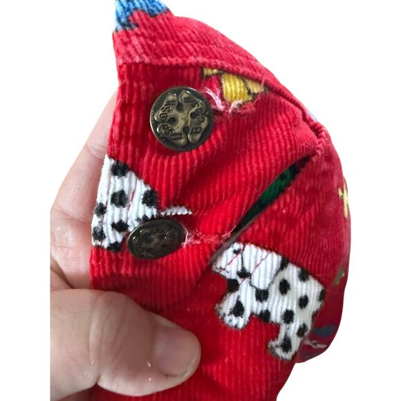 Oshkosh Kennel Klub Vintage 90s Red Puppy Overalls Kids - Picture 7 of 9